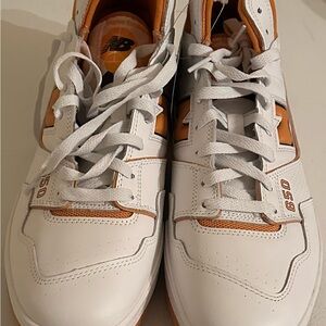 New Balance Men's White and Orange Sneakers